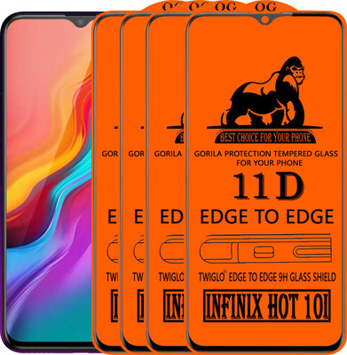 TWIGLO Edge To Edge Tempered Glass for INFINIX HOT 10I(Pack of 4)