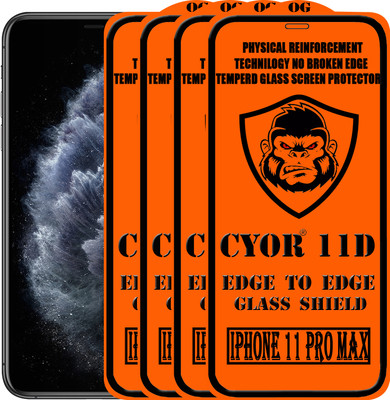 CYOR Edge To Edge Tempered Glass for IPHONE 11 PRO MAX(Pack of 4)
