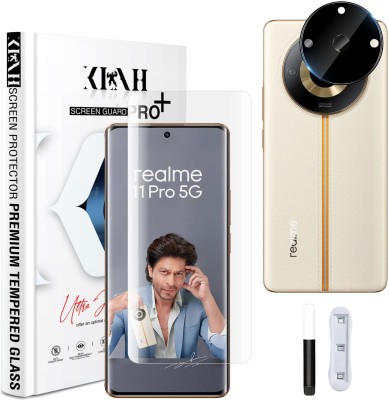 KLAH Edge To Edge Tempered Glass for Realme 11 Pro 5G, With Camera Lens Protector(Pack of 1)