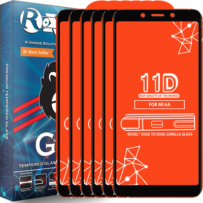 Roxel Edge To Edge Tempered Glass for Mi Redmi 6A(Pack of 6)