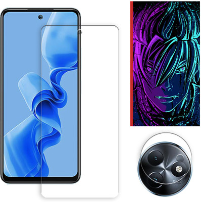 ARBAN Edge To Edge Tempered Glass for itel S24 4G Tempered Glass Screen Protector | Anti-Scratch | Edge to Edge Full Coverage | 9H Hardness (1 FRONT SCREEN GUARD + 1 CAMERA LENS PROTECTOR + 1 FREE BACK EMBOSSED SKIN002)(Pack of 1)