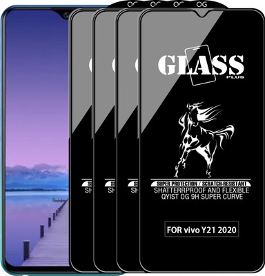 Qyist Edge To Edge Tempered Glass for VIVO Y21 2020(Pack of 4)