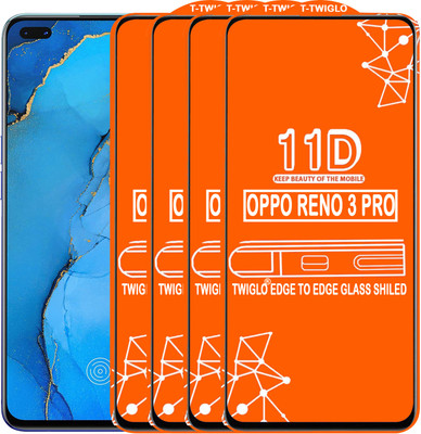 TWIGLO Edge To Edge Tempered Glass for OPPO RENO 3 PRO(Pack of 4)
