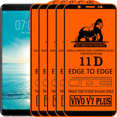 TWIGLO Edge To Edge Tempered Glass for VIVO V7 Plus(Pack of 5)