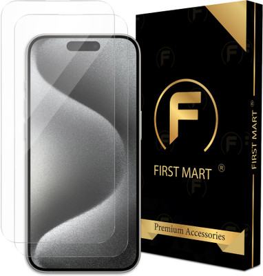 FIRST MART Edge To Edge Tempered Glass for iPhone 15 Pro, Apple iPhone 15 Pro(Pack of 2)