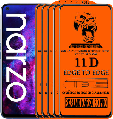 CYOR Edge To Edge Tempered Glass for REALME NARZO 30 PRO(Pack of 5)