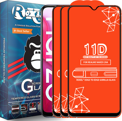 Roxel Edge To Edge Tempered Glass for Realme Narzo 20A(Pack of 3)