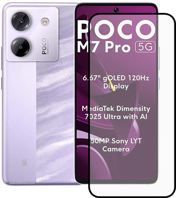 VISHRN Edge To Edge Tempered Glass for POCO C75 5G, Poco C75 5G, Poco C75(Pack of 1)