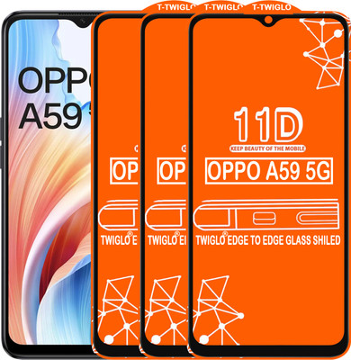 TWIGLO Edge To Edge Tempered Glass for OPPO A59 5G(Pack of 3)