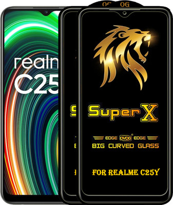 PFOAM Edge To Edge Tempered Glass for REALME C25Y(Pack of 2)