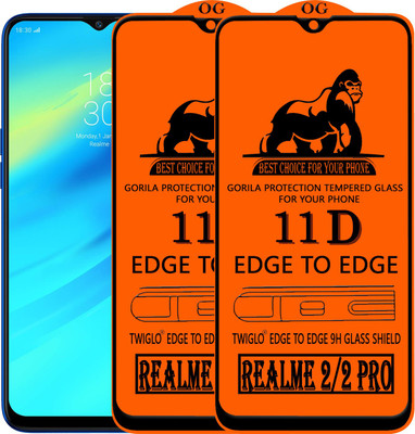 TWIGLO Edge To Edge Tempered Glass for Realme 2(Pack of 2)