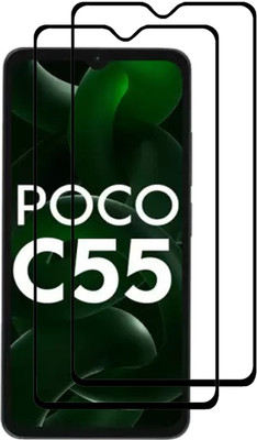 INFINITYWORLD Edge To Edge Tempered Glass for POCO C55, Redmi 12C, (V6.71)(Pack of 2)