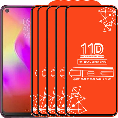 Qyist Edge To Edge Tempered Glass for Tecno Spark 6 Pro(Pack of 5)