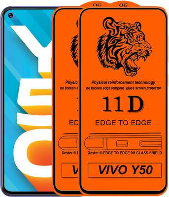 Xester Edge To Edge Tempered Glass for Vivo Y50(Pack of 2)