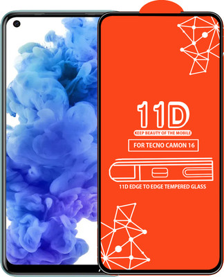 Roxel Edge To Edge Tempered Glass for Tecno Camon 16(Pack of 1)