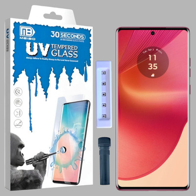 KadWaniya Edge To Edge Tempered Glass for Moto 50 Fusion 5G, Motorola Moto 50 Fusion 5G, Meibo Series 3D Curved (30 Seconds Quick Paste) High Quality UV Liquide Glue Glass with Easy Installation Kit-649(Pack of 1)