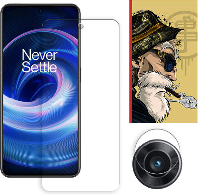 SOMTONE Edge To Edge Tempered Glass for OnePlus 10R 5G Tempered Glass Screen Protector | Anti-Scratch | Edge to Edge Full Coverage | 9H Hardness ( 1 FRONT SCREEN GUARD + 1 CAMERA LENS PROTECTOR + 1 FREE BACK EMBOSSED SKIN001 )(Pack of 1)