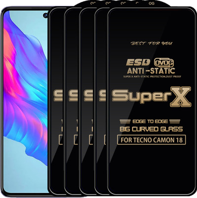 Qyist Edge To Edge Tempered Glass for TECNO CAMON 18(Pack of 5)