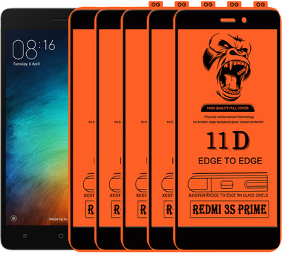 PFOAM Edge To Edge Tempered Glass for Mi Redmi 3S Prime(Pack of 5)