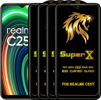 PFOAM Edge To Edge Tempered Glass for REALME C25Y(Pack of 4)