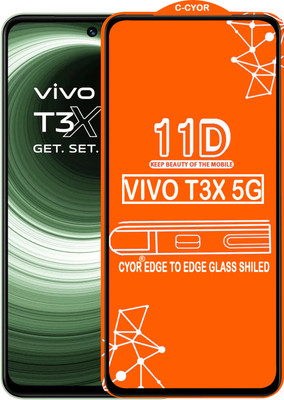 CYOR Edge To Edge Tempered Glass for VIVO T3X 5G(Pack of 1)