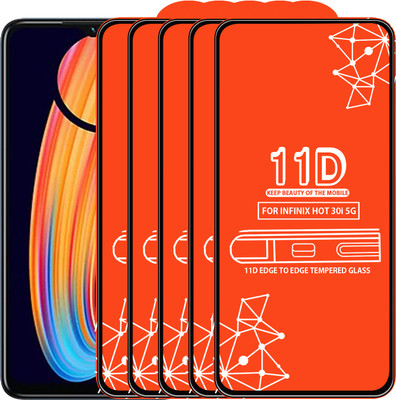 Qyist Edge To Edge Tempered Glass for Infinix Hot 30I(Pack of 5)