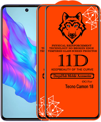 DeepzHub Edge To Edge Tempered Glass for Tecno Camon 18(Pack of 2)