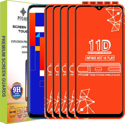 PFOAM Edge To Edge Tempered Glass for INFINIX HOT 10 PLAY(Pack of 5)