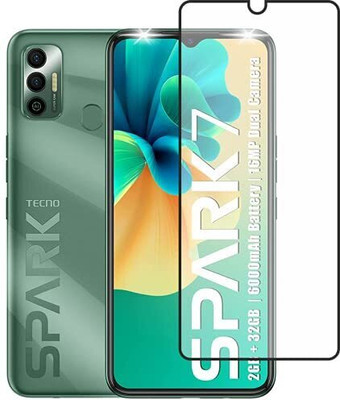 9H Edge To Edge Tempered Glass for Tecno Spark 7-Additional features: Bubble proof, Scratch resistant, Anti fingerprint, Anti-glare, Anti-shatter, Touch sensitive Advanced HD+ Screen Protector with Easy Installation(Pack of 1)