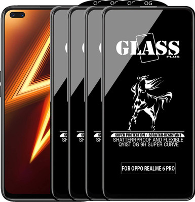 Qyist Edge To Edge Tempered Glass for REALME 6 PRO(Pack of 4)