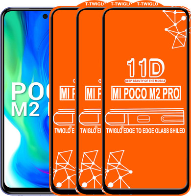 TWIGLO Edge To Edge Tempered Glass for REDMI POCO M2 PRO(Pack of 3)