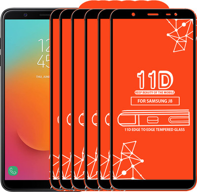 Roxel Edge To Edge Tempered Glass for Samsung Galaxy J8(Pack of 6)