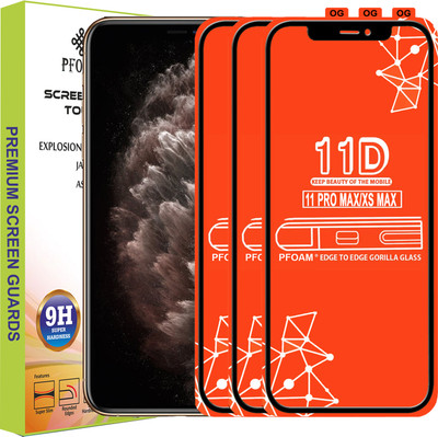 PFOAM Edge To Edge Tempered Glass for APPLE IPHONE 11 PRO MAX(Pack of 3)