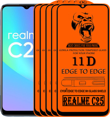 CYOR Edge To Edge Tempered Glass for REALME C25(Pack of 5)