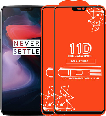 Qyist Edge To Edge Tempered Glass for OnePlus 6(Pack of 2)