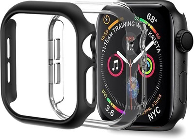 Aenoko Edge To Edge Screen Guard for Apple Watch Series 10 46mm, Ultra Thin Shockproof Slim Protective Bumper Cover for iWatch S10 Accessories 46mm,Black/Clear [NO GLASS SCREEN PROTECTOR](Pack of 2)