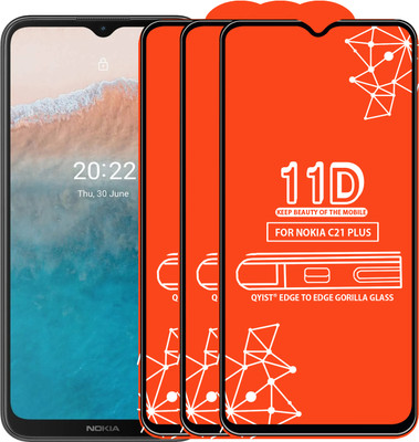 Qyist Edge To Edge Tempered Glass for NOKIA C21 PLUS(Pack of 3)