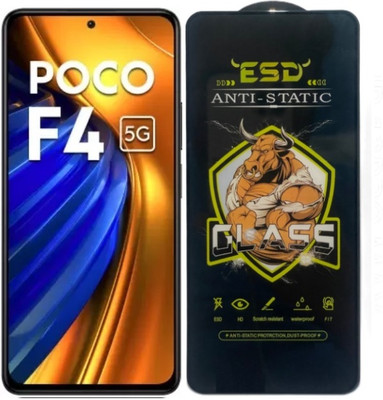 TELESHIELD Edge To Edge Tempered Glass for Poco F4 5G, ESD Tempered Glass, ESD Screen Protector, Anti Static, Screen Protector(Pack of 1)
