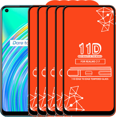 Qyist Edge To Edge Tempered Glass for Realme C17(Pack of 5)