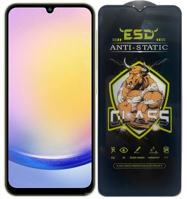 Resolute Edge To Edge Tempered Glass for Samsung Galaxy A25, ESD Tempered Glass, ESD Screen Protector, Anti Static, Screen Protector(Pack of 1)