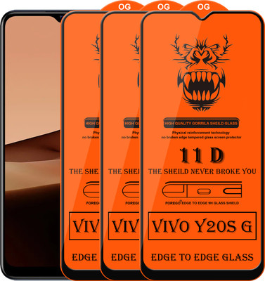 Forego Edge To Edge Tempered Glass for Vivo Y20s 5G(Pack of 3)