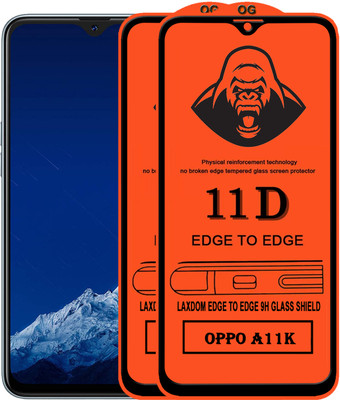 Laxdom Edge To Edge Tempered Glass for OPPO A11K(Pack of 2)