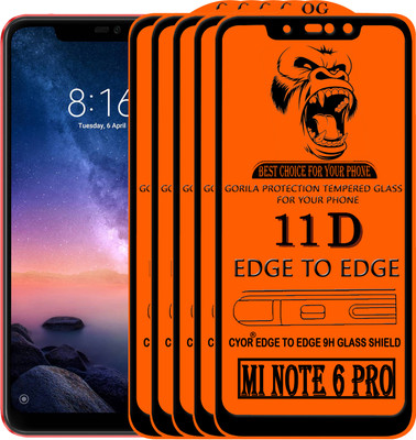 CYOR Edge To Edge Tempered Glass for Mi Redmi Note 6 Pro(Pack of 5)