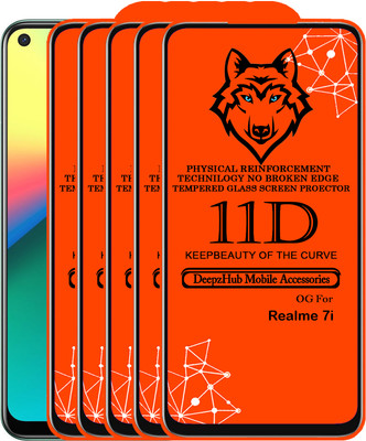 DeepzHub Edge To Edge Tempered Glass for Realme 7i(Pack of 5)