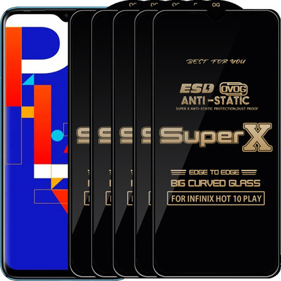 Qyist Edge To Edge Tempered Glass for INFINIX HOT 10 PLAY(Pack of 5)