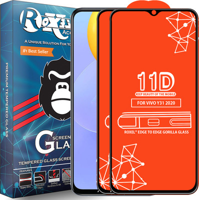 Roxel Edge To Edge Tempered Glass for Vivo Y31 2020(Pack of 2)