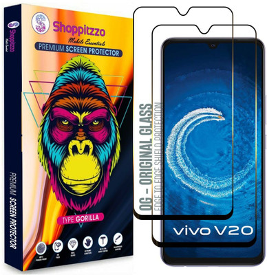 Shoppitzzo Edge To Edge Tempered Glass for Vivo V20|V20 SE|Y73(6.44 Inch)**DuraGlass**Millitary Grade-Anti Explosion-Tempered Glass/Full Screen Coverage-Edge to Edge/9H Hardness/With Easy Installation Kit(Pack of 2)