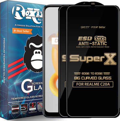 Roxel Edge To Edge Tempered Glass for REALME C20A(Pack of 2)