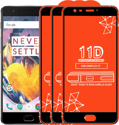 Qyist Edge To Edge Tempered Glass for OnePlus 3T(Pack of 3)