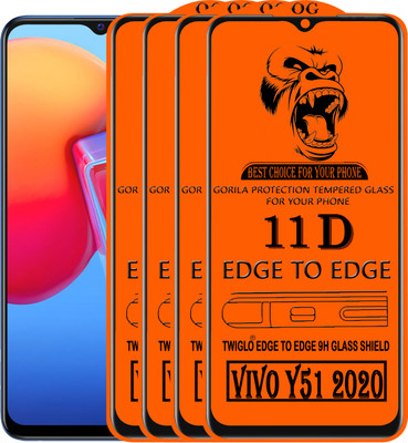 TWIGLO Edge To Edge Tempered Glass for VIVO Y51 2020(Pack of 4)